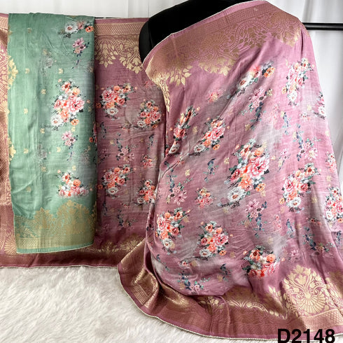 Digital Print Dola Silk Dupatta-D2148